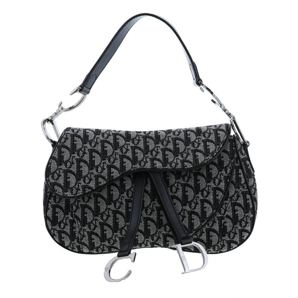Dior Double Saddle Bag Handbag Navy Blue